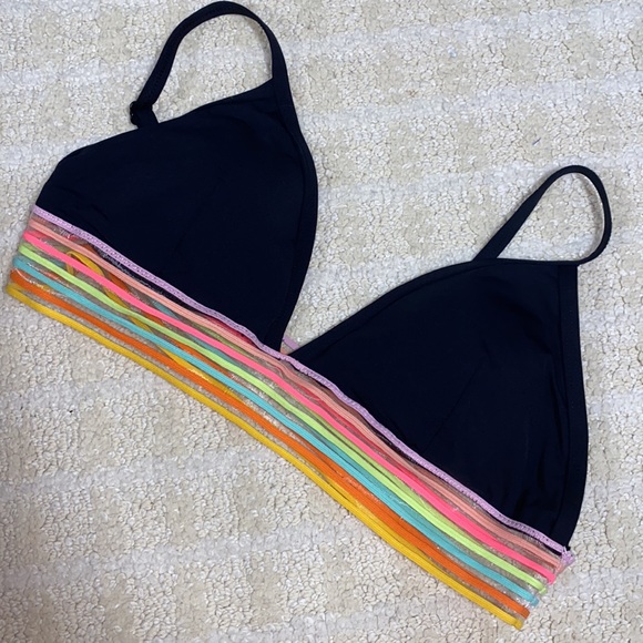 Black and rainbow bikini top - Picture 2 of 2